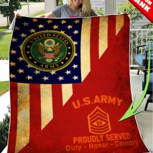 Custom United States Army Proudly Served All Over Printed Blanket