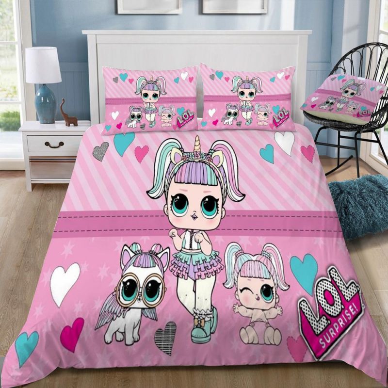 Cute Pink L O L Surprise Duvet Cover and Pillowcase Set Bedding Set 119 Cute Pink L O L Surprise Duvet Cover and Pillowcase Set Bedding Set 119