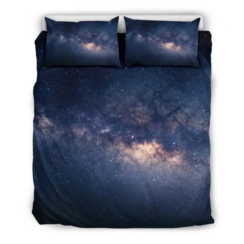 Dark Milky Way Galaxy Space Print Duvet Cover and Pillowcase Set Bedding Set Dark Milky Way Galaxy Space Print Duvet Cover and Pillowcase Set Bedding Set