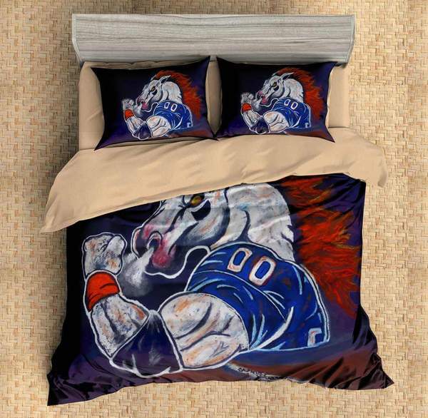 Denver Broncos Duvet Cover and Pillowcase Set Bedding Set 566 Denver Broncos Duvet Cover and Pillowcase Set Bedding Set 566