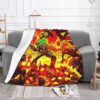 Doom Shooting Game Dota Blanket Flannel Spring Autumn Slayer Warm Throws For Winter Bedding_Q90