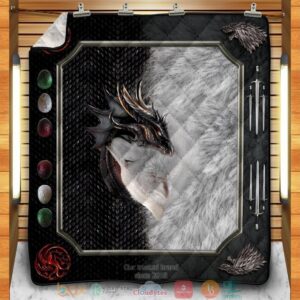 Dragon And Wolf Quilt Blanket