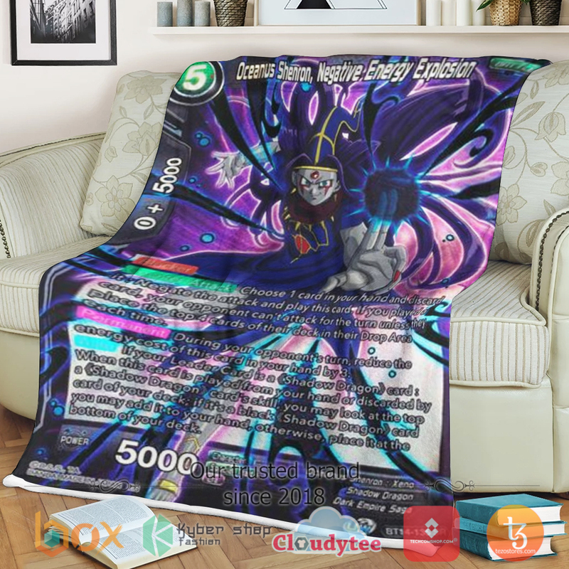 Dragon Ball Oceanus Shenron Negative Energy Explosion Sherpa Blanket Dragon Ball Oceanus Shenron Negative Energy Explosion Sherpa Blanket