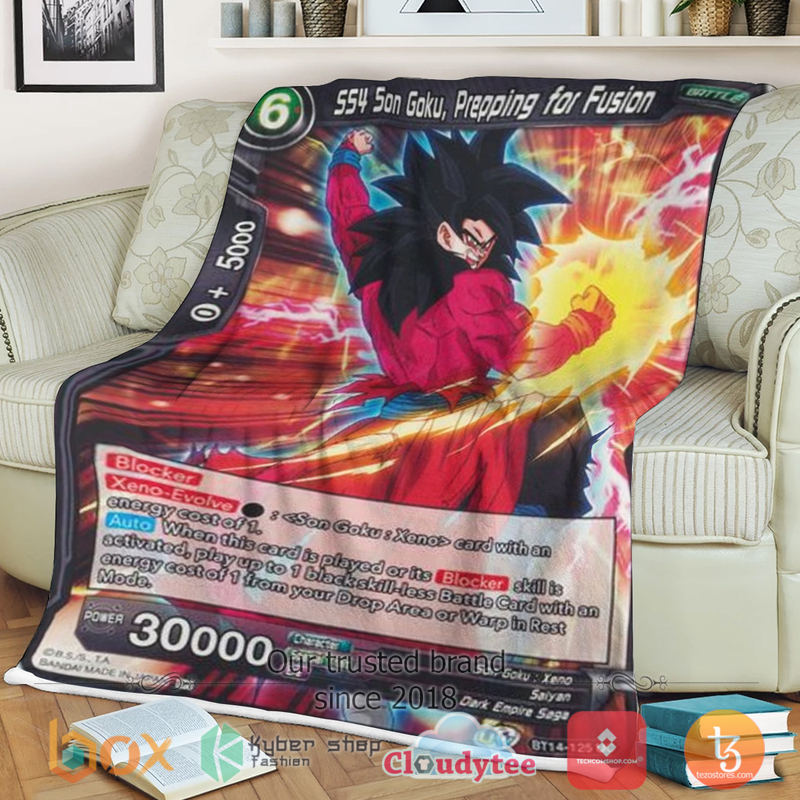 Dragon Ball Ss4 Son Goku Prepping For Fusion Sherpa Blanket Dragon Ball Ss4 Son Goku Prepping For Fusion Sherpa Blanket