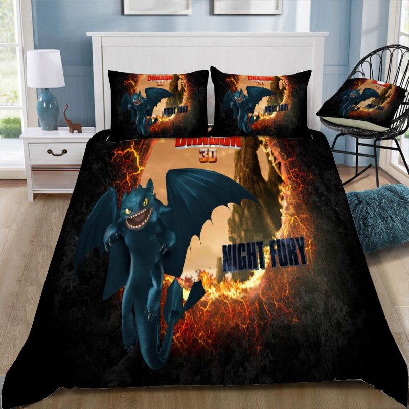 Dragon Night Fury Duvet Cover and Pillowcase Set Bedding Set Dragon Night Fury Duvet Cover and Pillowcase Set Bedding Set