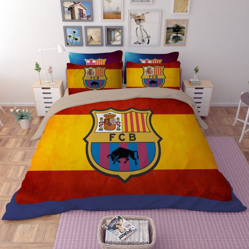 FCB Barcelona Flag Printed Duvet Cover and Pillowcase Set Bedding Set FCB Barcelona Flag Printed Duvet Cover and Pillowcase Set Bedding Set
