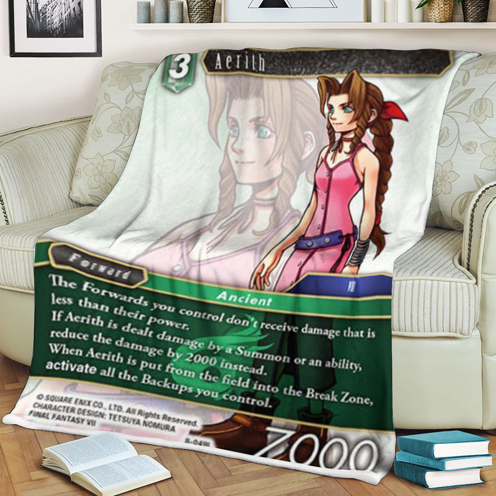 Final Fantasy Aerith Sherpa Blanket 1 Final Fantasy Aerith Sherpa Blanket 1