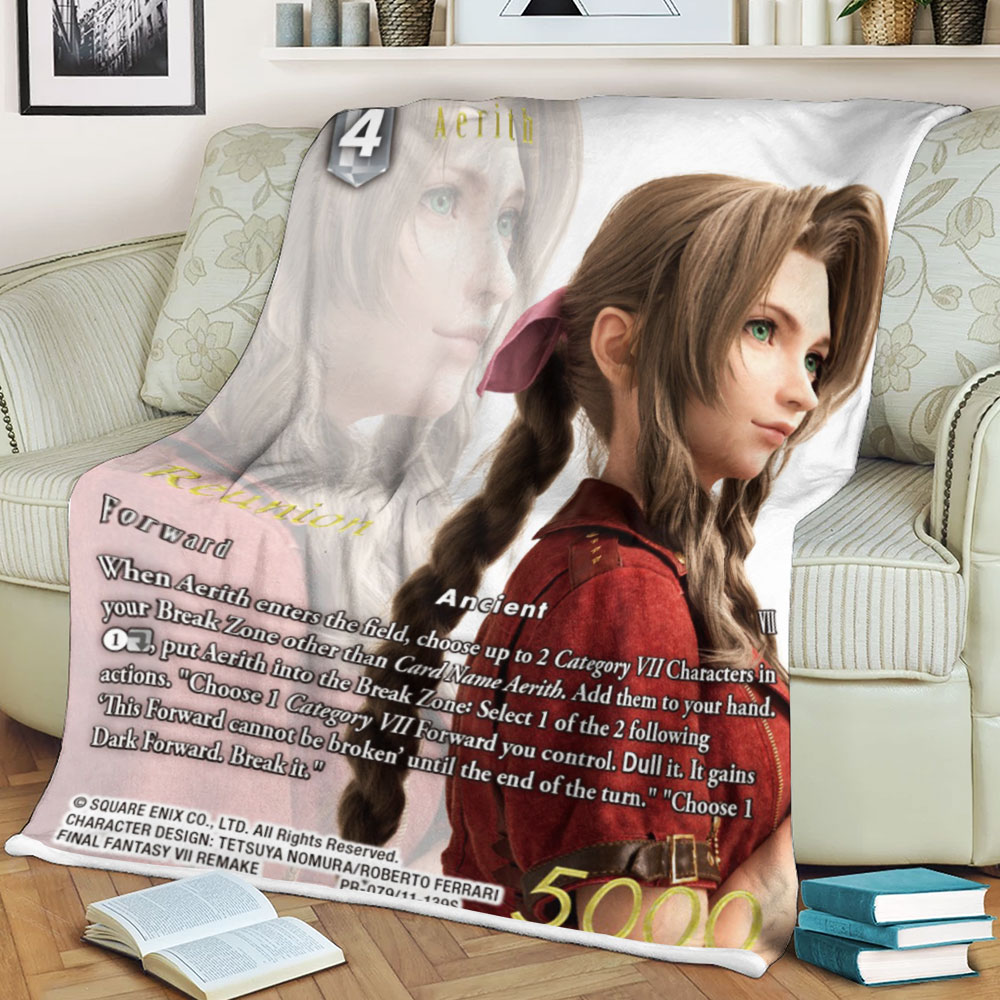 Final Fantasy Aerith Sherpa Blanket Final Fantasy Aerith Sherpa Blanket