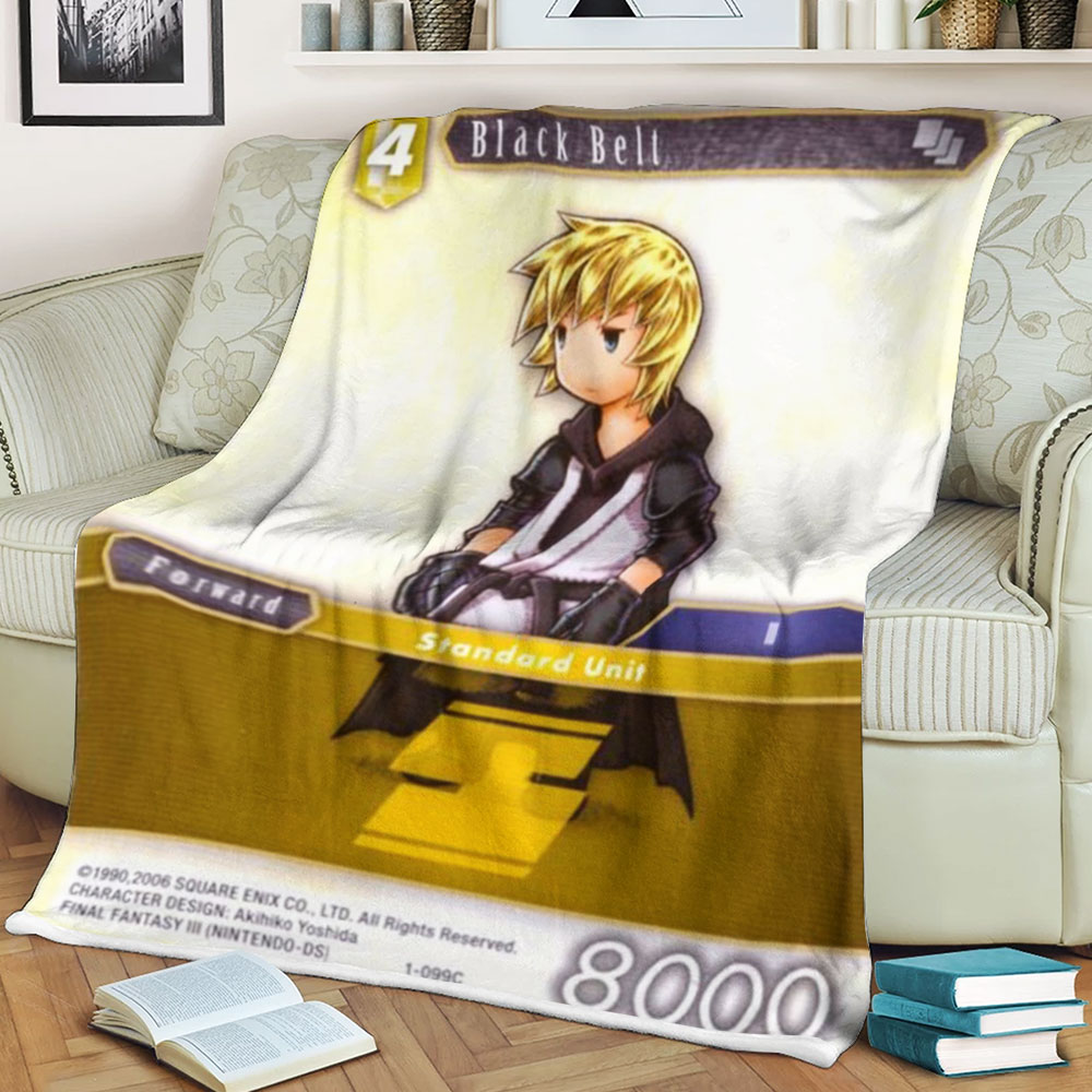 Final Fantasy Black Belt Sherpa Blanket Final Fantasy Black Belt Sherpa Blanket