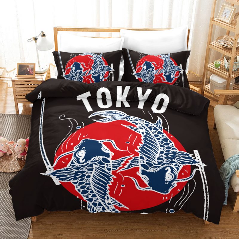 Fish Tokyo Duvet Cover and Pillowcase Set Bedding Set Fish Tokyo Duvet Cover and Pillowcase Set Bedding Set