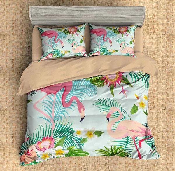 Flamingo Duvet Cover and Pillowcase Set Bedding Set Flamingo Duvet Cover and Pillowcase Set Bedding Set