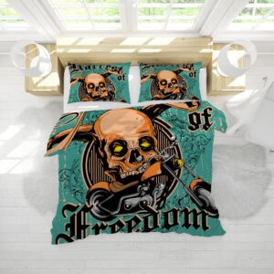 Freedom Skull Duvet Cover and Pillowcase Set Bedding Set scaled 1