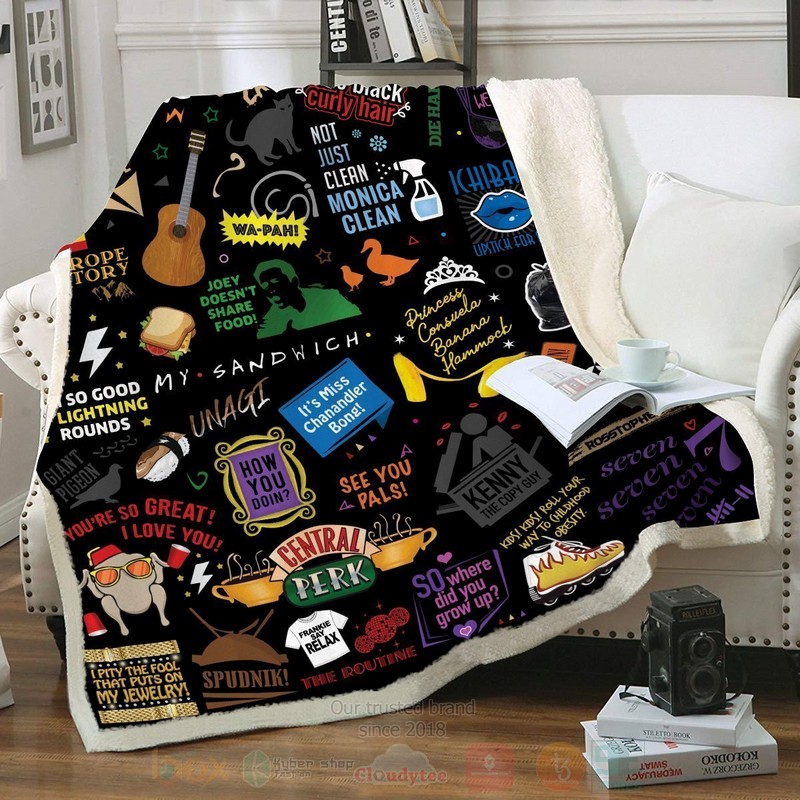 Friends Icons Custom Throw Blanket Friends Icons Custom Throw Blanket