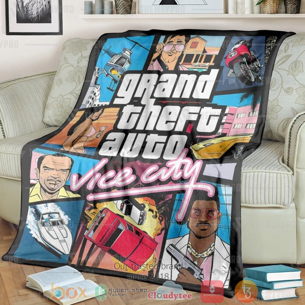 Game Gta Vice City Custom Soft Blanket 1 Game Gta Vice City Custom Soft Blanket 1