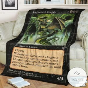 Game Magic The Gathering Catacomb Dragon Custom Soft Blanket