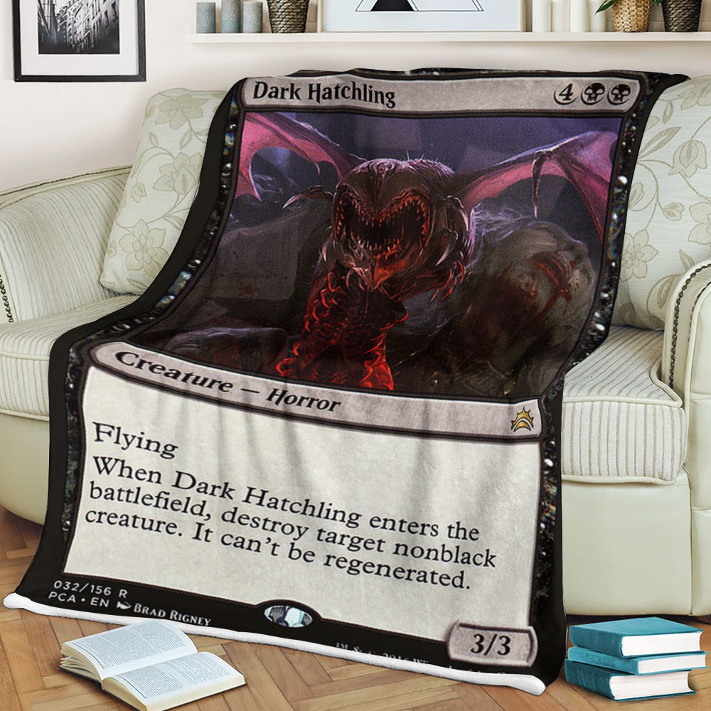 Game Magic The Gathering Dark Hatchling Sherpa Blanket Game Magic The Gathering Dark Hatchling Sherpa Blanket