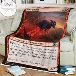 Game Mtg Magic The Gathering M21 131 Bolt Hound Fleece Blanket