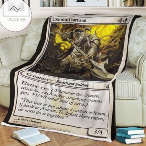 Game Mtg Magic The Gathering Mbs 12 Loxodon Partisan Fleece Blanket Tagotee