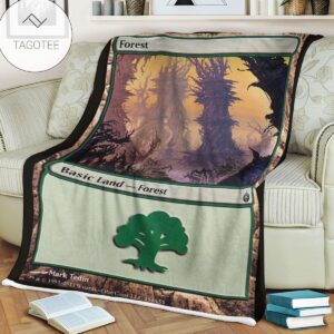 Game Mtg Magic The Gathering Mbs 154 Forest Fleece Blanket