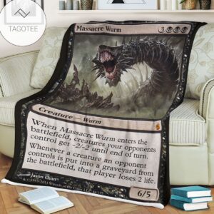 Game Mtg Magic The Gathering Mbs 46 Massacre Wurm Fleece Blanket Tagotee
