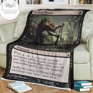 Game Mtg Magic The Gathering Mbs 57 Virulent Wound Fleece Blanket