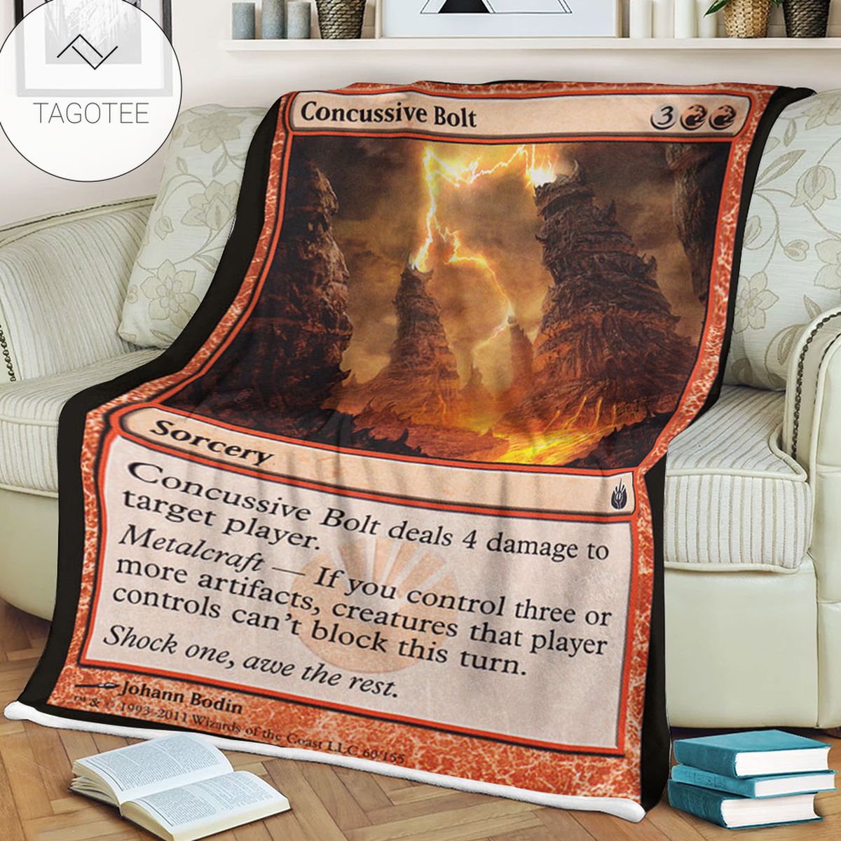 Game Mtg Magic The Gathering Mbs 60 Concussive Bolt Fleece Blanket Tagotee Game Mtg Magic The Gathering Mbs 60 Concussive Bolt Fleece Blanket Tagotee