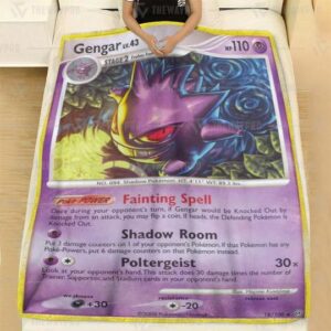 Gengar Stormfront Pokemon Fleece Blanket
