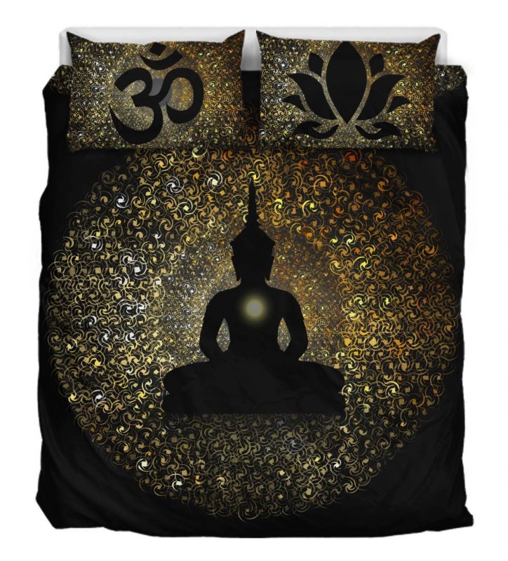 Glowing Buddha Duvet Cover and Pillowcase Set Bedding Set Glowing Buddha Duvet Cover and Pillowcase Set Bedding Set