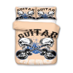Guitar Skull Duvet Cover and Pillowcase Set Bedding Set scaled 1