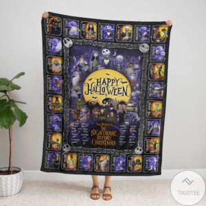Happy Halloween Tim BurtonS The Nightmare Before Christmas Blanket