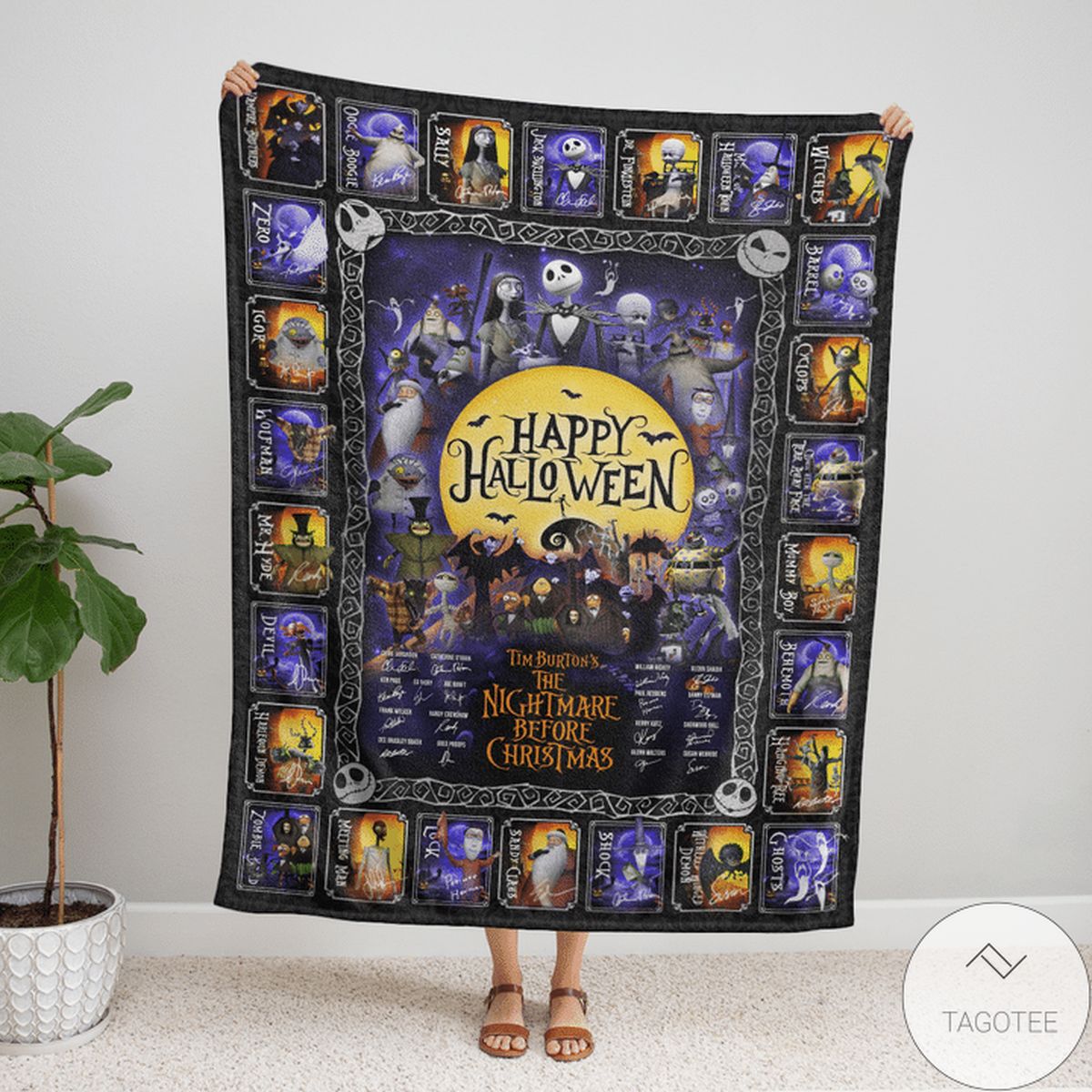 Happy Halloween Tim BurtonS The Nightmare Before Christmas Blanket Happy Halloween Tim BurtonS The Nightmare Before Christmas Blanket