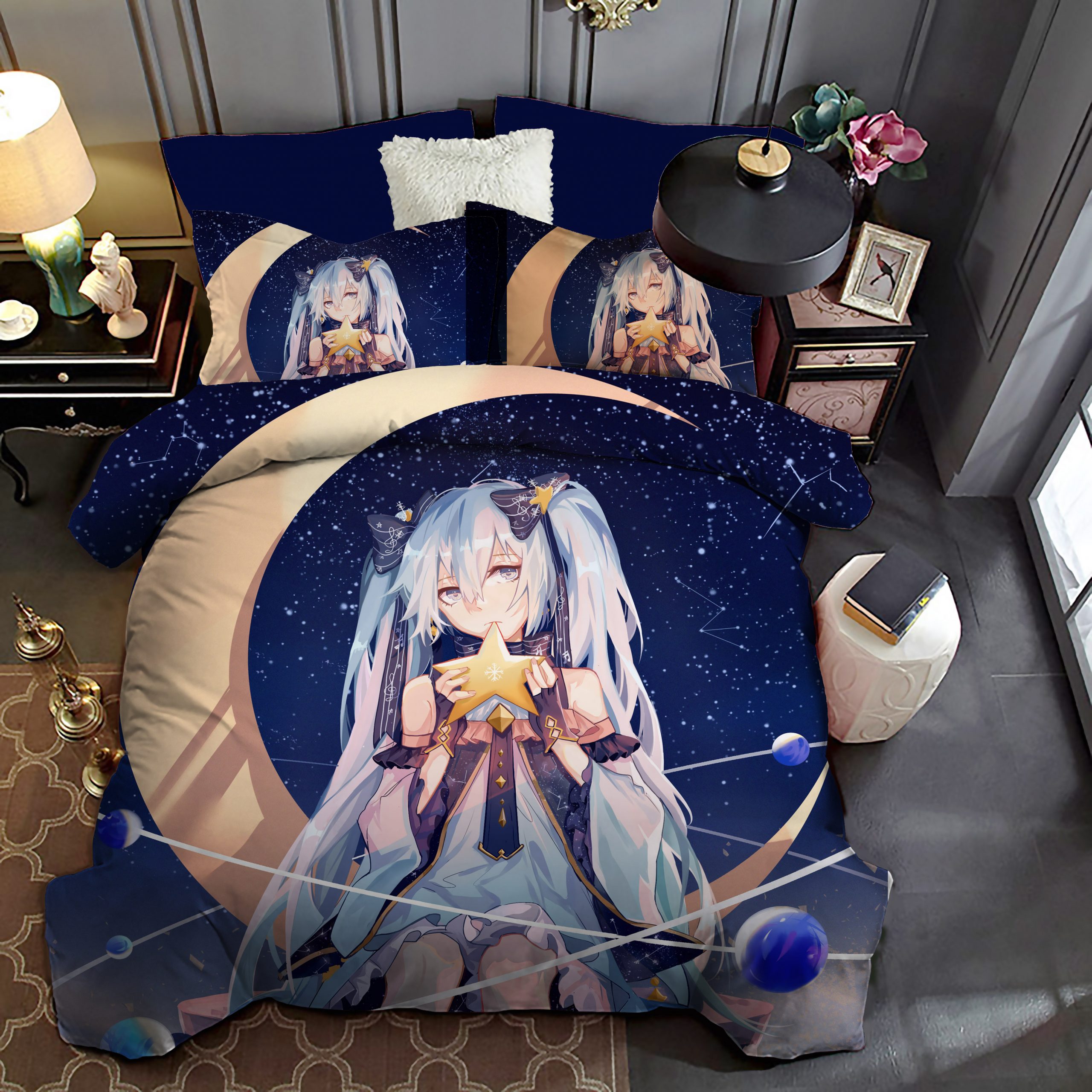 Hatsune Miku Duvet Cover and Pillowcase Set Bedding Set scaled 1 Hatsune Miku Duvet Cover and Pillowcase Set Bedding Set scaled 1