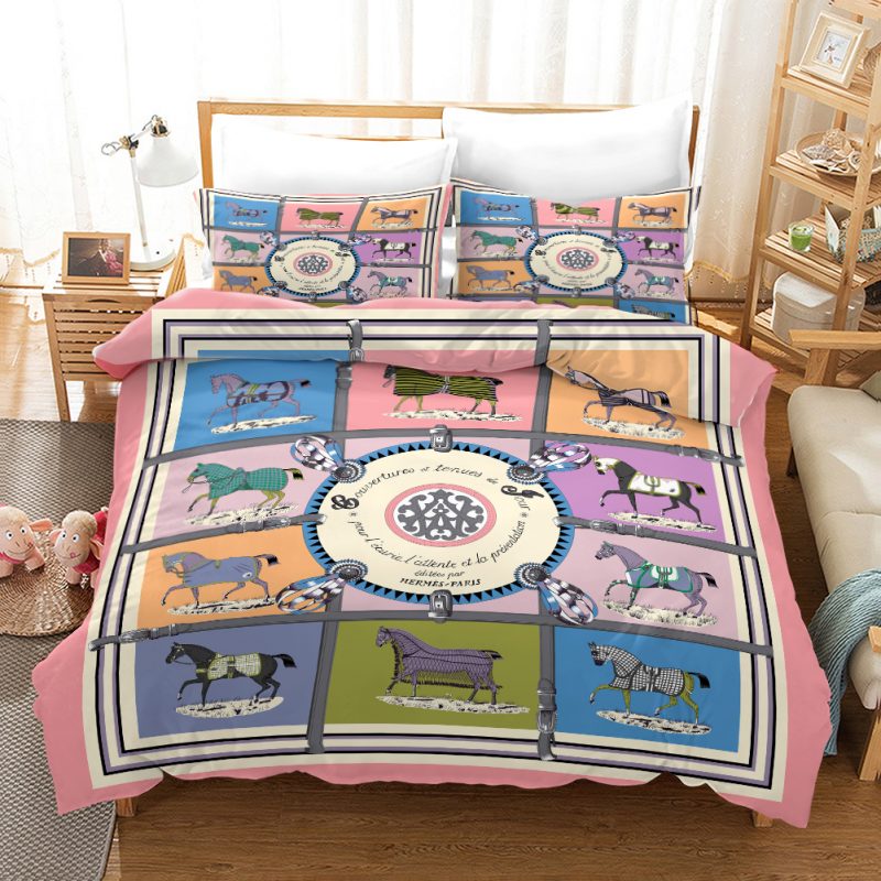 Hermes Duvet Cover and Pillowcase Set Bedding Set 830 Hermes Duvet Cover and Pillowcase Set Bedding Set 830