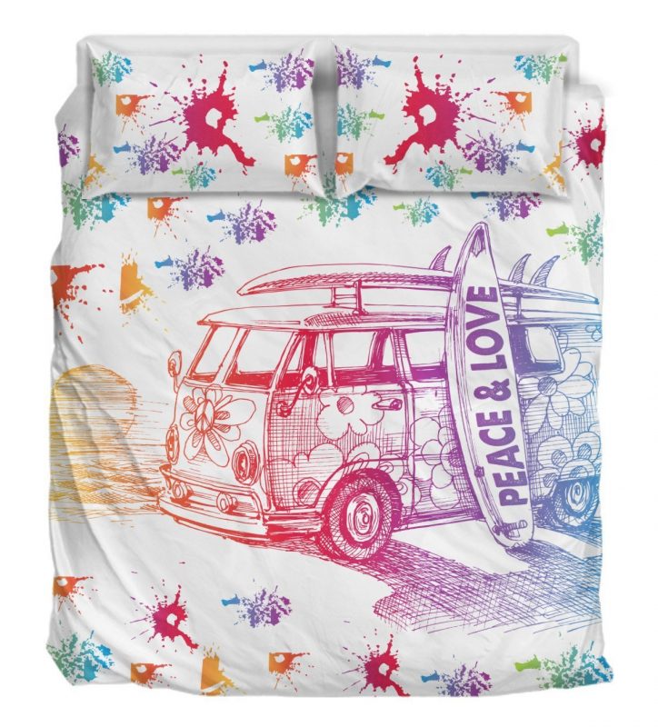 Hippie And Love Duver Duvet Cover and Pillowcase Set Bedding Set Hippie And Love Duver Duvet Cover and Pillowcase Set Bedding Set
