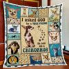 I Asked God For A True Friend So He Sent Me A Chihuahua Quilt Blanket