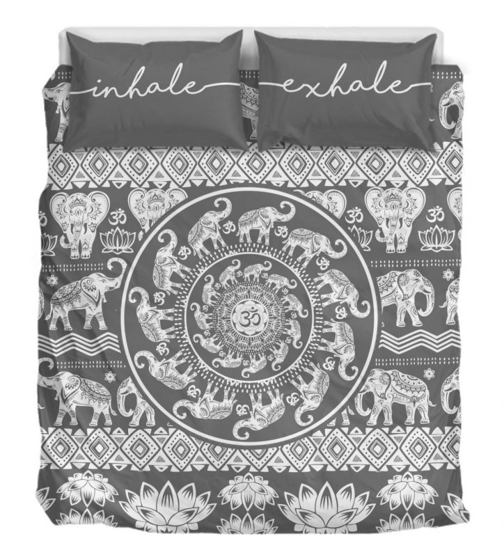 Inhale Exhale Grey Duver Duvet Cover and Pillowcase Set Bedding Set Inhale Exhale Grey Duver Duvet Cover and Pillowcase Set Bedding Set