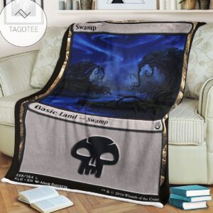 Kld 258 Swamp Game Mtg Magic The Gathering Fleece Blanket