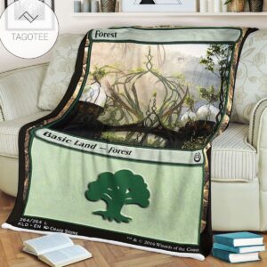 Kld 264 Forest Game Mtg Magic The Gathering Fleece Blanket
