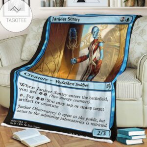 Kld 53 Janjeet Sentry Game Mtg Magic The Gathering Fleece Blanket