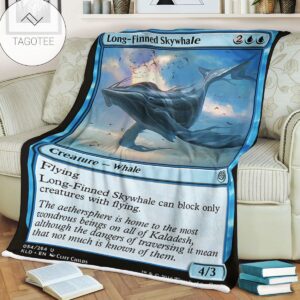 Kld 54 Long Finned Skywhale Game Mtg Magic The Gathering Fleece Blanket