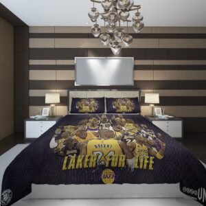 LAKER FOR LIFE NBA Basketball ize Duvet Cover and Pillowcase Set Bedding Set scaled 1