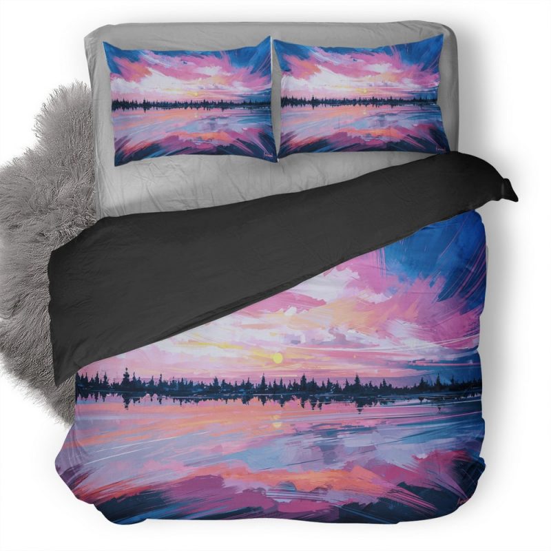 Lake River Reflection Clouds Km Duvet Cover and Pillowcase Set Bedding Set Lake River Reflection Clouds Km Duvet Cover and Pillowcase Set Bedding Set