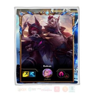 League Of Legends Rakan Custom Name Sherpa Blanket