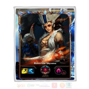 League Of Legends Shyvana Custom Name Sherpa Blanket
