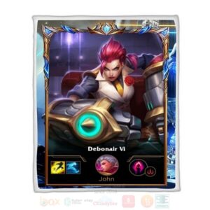 League Of Legends Vi Custom Name Sherpa Blanket