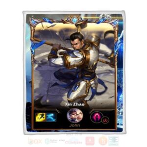 League Of Legends Xin Zhao Custom Name Sherpa Blanket