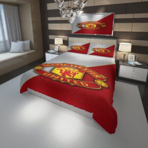 Logo Manchester F C 7 Duvet Cover and Pillowcase Set Bedding Set scaled 1