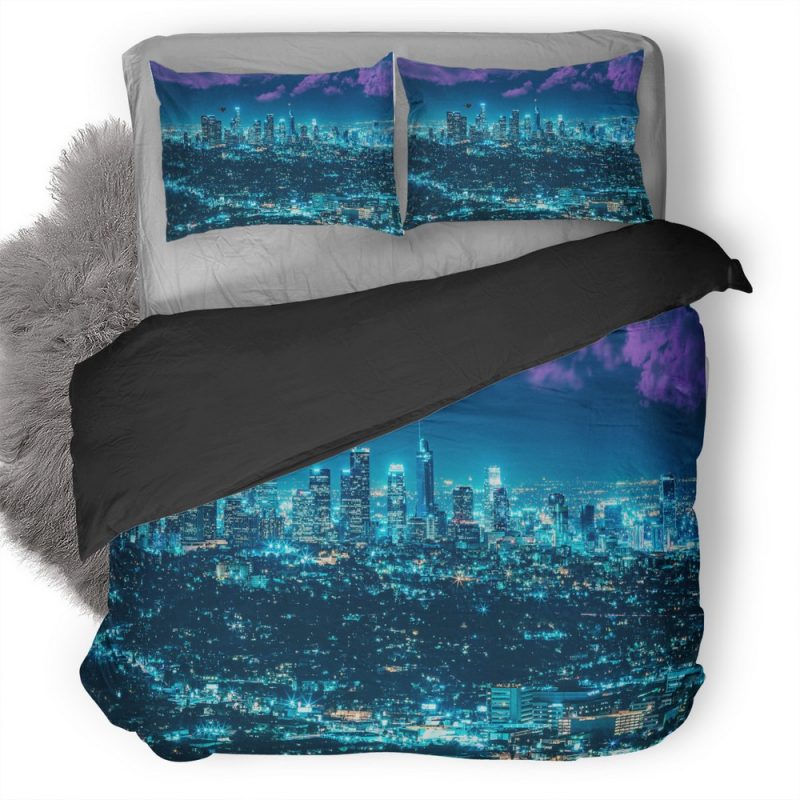 Los Angles City Fantasy Lc Duvet Cover and Pillowcase Set Bedding Set Los Angles City Fantasy Lc Duvet Cover and Pillowcase Set Bedding Set