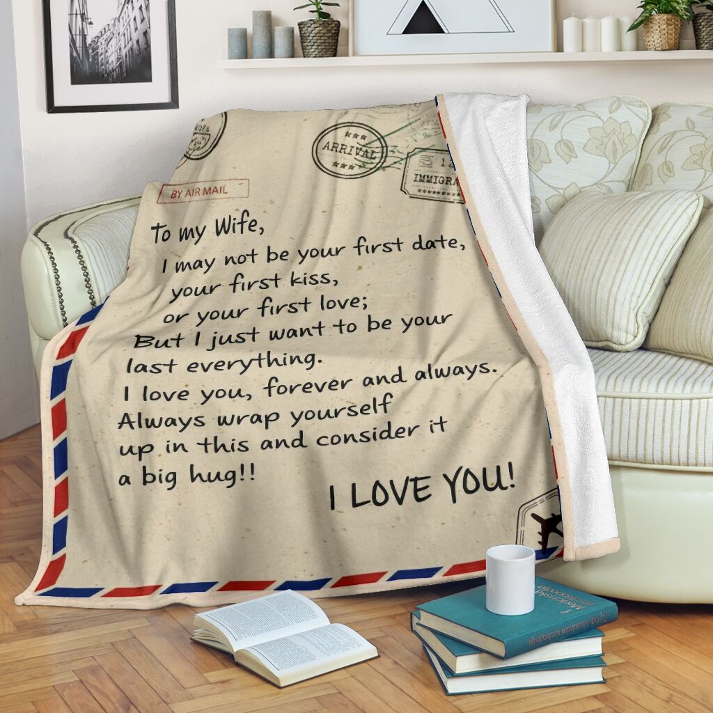 Love Air Mail To My Wife I Love You Forever And Always Full Printing Blanket Love Air Mail To My Wife I Love You Forever And Always Full Printing Blanket