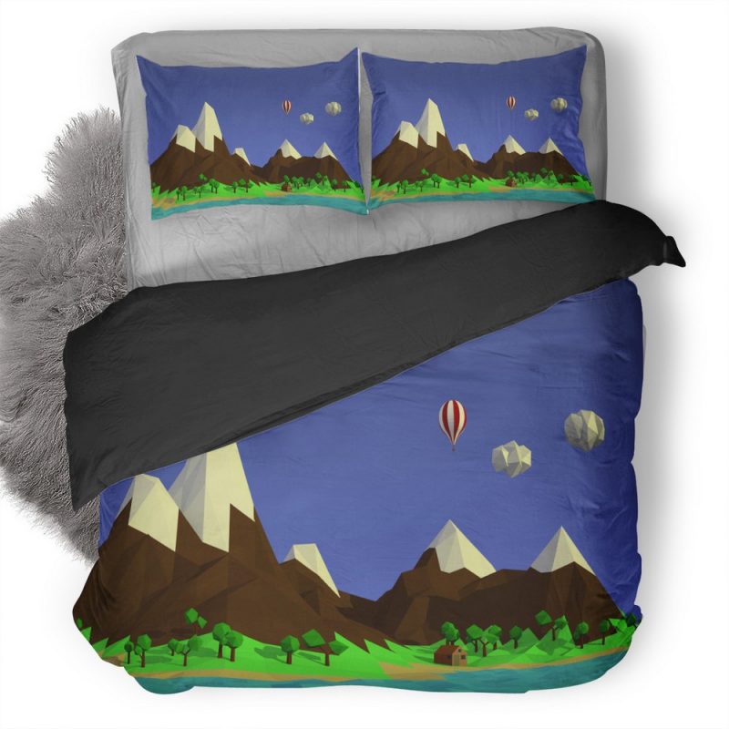 Low Poly New Duvet Cover and Pillowcase Set Bedding Set Low Poly New Duvet Cover and Pillowcase Set Bedding Set